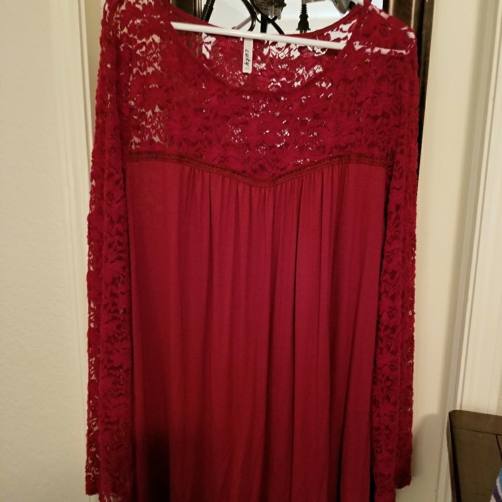 Reddish colored shirt